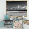 thumbnail image 2 of Designart 'Black and White Coastline Under Cloudy Sky' Lake House Framed Canvas Wall Art Print, 2 of 5