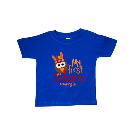

Inktastic My 1st Thanksgiving Cute Turkey with Feathers Gift Baby Boy or Baby Girl T-Shirt