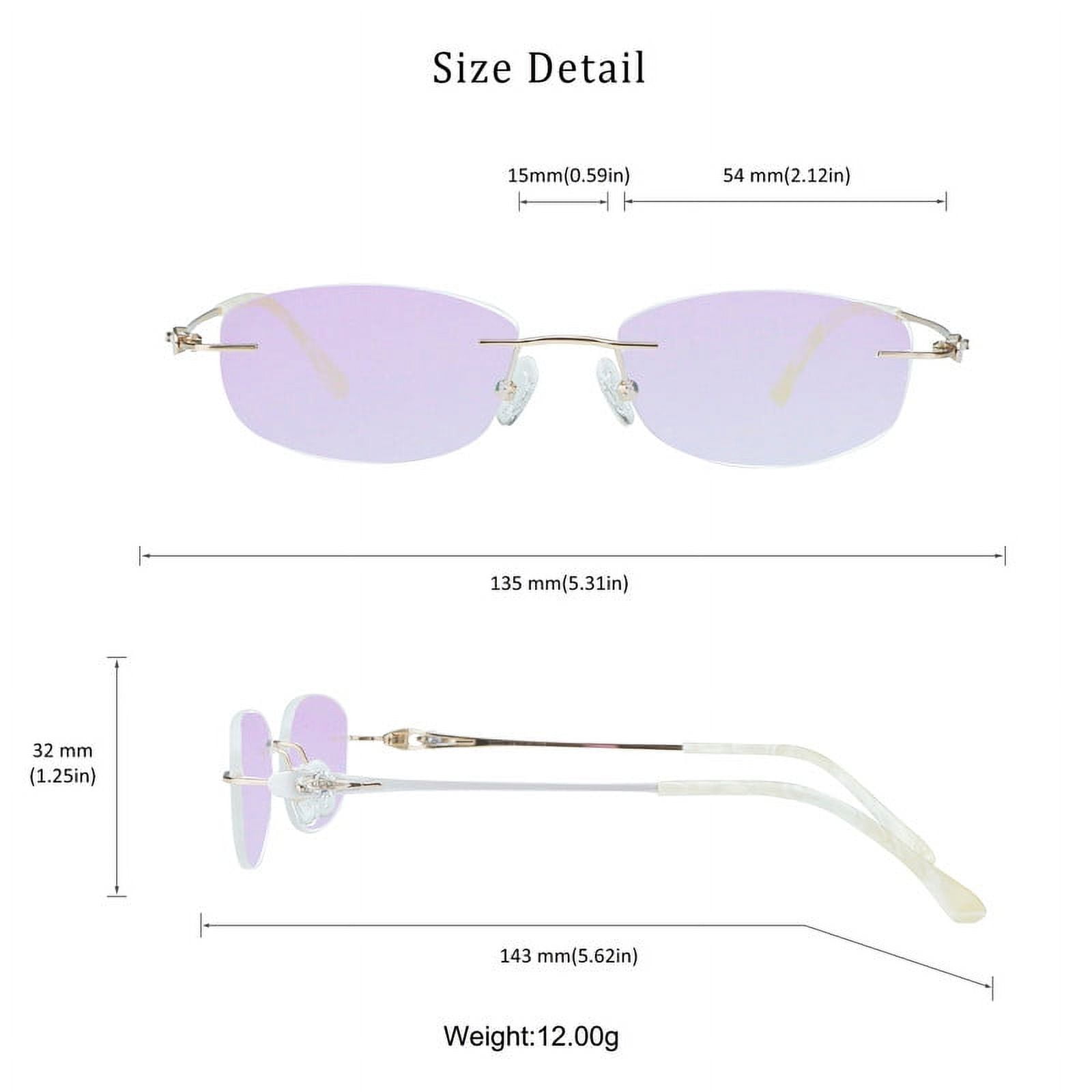 LifeArt Pure Titanium Frame Glasses/Blue Light Blocking Reading Glasses, Reduce Eyestrain, Stylish for Women(Champagne,+3.00 Magnification)
