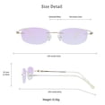 thumbnail image 4 of LifeArt Pure Titanium Frame Glasses/Blue Light Blocking Reading Glasses, Reduce Eyestrain, Stylish for Women(Champagne,No Magnification), 4 of 5