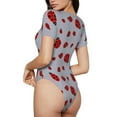 thumbnail image 2 of Balery Ladybug Body de cuello redondo de manga corta para mujer Tops de manga corta Tops básicos-Medium, 2 of 7