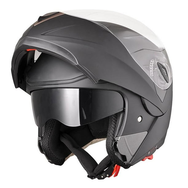 AHR Motorcycle Helmet Modular Flip up Full Face Dual Visor ...