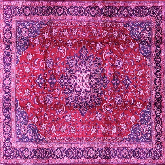 Ahgly Company Indoor Square Persian Pink Traditional Area Rugs, 3' Square