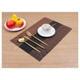 thumbnail image 3 of Placemats Set of 1 - Easy Clean Washable Reversible PVC Woven Vinyl Placemats - Wipeable Heat Resistant Woven Table Mats for Dining Table, Double Layer Cloth Fabric Place Mat(Coffee,17.7x11.8"), 3 of 7