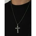 thumbnail image 2 of Stainless Steel Antique Cross Pendant Necklace For Men in 24 Inches Wheat Chain With Lobster Claw Closure, 2 of 8