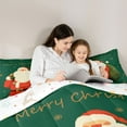 thumbnail image 5 of Homewish Cute Santa Claus Twin Bedding Sets 7-Piece, Vintage Green Red Christmas Bedding Comforter Set, Western Winter Festival Reversible Sheet Sets, Microfiber Bedroom Decor, 5 of 8