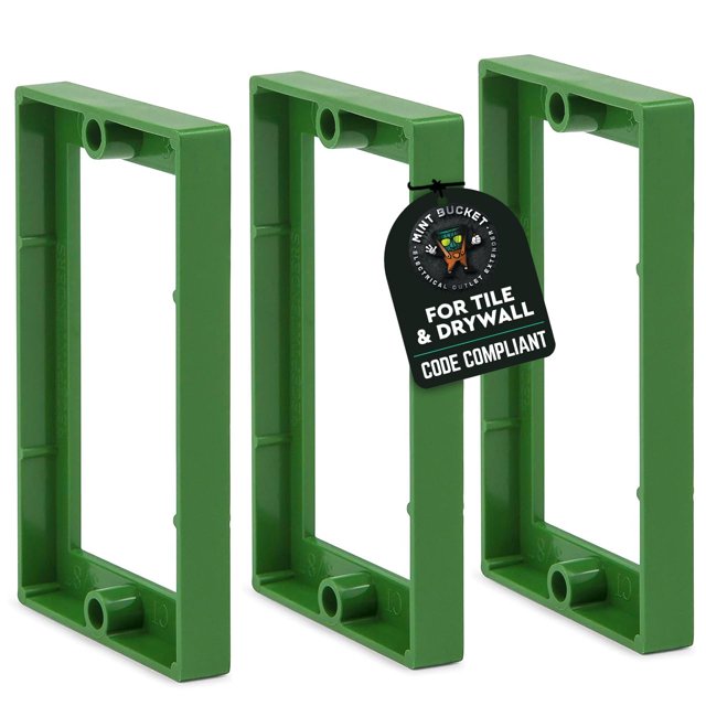 Extensores para caja eléctrica Mint Bucket de 3/8" para una sola unidad, paquete de 3