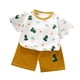 thumbnail image 1 of Odeerbi 3M-6Y Niños Trajes de Verano Estampado de Dinosaurios Camiseta de Algodón de Manga Corta Pantalones Cortos Conjunto de Dos Piezas Cintura Elástica, 1 of 5