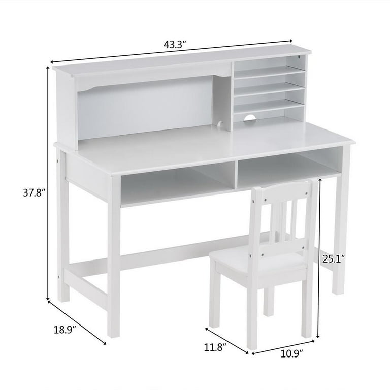 Computer Desk with Drawers and Speaker Shelves Pc Laptop Table Computer Desk  Wood Computer Table Writing Desk Worktable Workstation-C  100x50x90cm(39x20x35in)