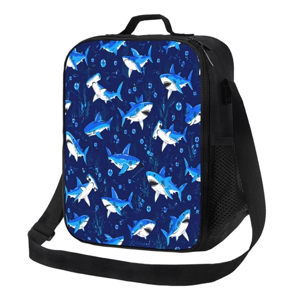 Shark Lunch Bag Insulated Thermal Lunch Box with Shoulder Strap & Handle for Women and Men