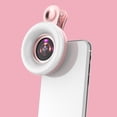 thumbnail image 1 of Luz de relleno para teléfono móvil, 15x Lens Wide Portable Light 53 LED Phone Selfie Lamp para Remote Working Travel Rosado Soledad Luz de relleno del teléfono móvil, 1 of 10