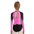 thumbnail image 4 of TSSOE Kids Girls Rhinestone Color Block Long Sleeve Gymnastic Leotard Tumbling Dance Bodysuit Skating Jumpsuit Biketard Hot Pink 16, 4 of 5