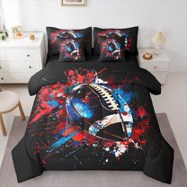 Castle Fairy Football Gamer Twin Bedding Sets,Sport Rugby Gamer Bedding Comforter Set