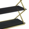 thumbnail image 6 of Westlake 3-Tier Dark Brown Console Table with Brushed Gold Legs, 6 of 6