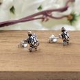 thumbnail image 3 of Oxidised Silver Turtle Earring Small Stud Tiny Turtle Tortoise Stud Earring Quirky Fun Stud Minimalist Handmade Stud Pushback Sterling 925, 3 of 7
