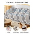 thumbnail image 4 of Teal Blue Grey Geometric Sofa Covers for 2-3 Cushion Couch L-Shaped Sectional, Morocco Abstract Art Washable Sofa Covers Slipcover for Living Room Furniture, Couch Cover Blanket 71"x134", 4 of 9