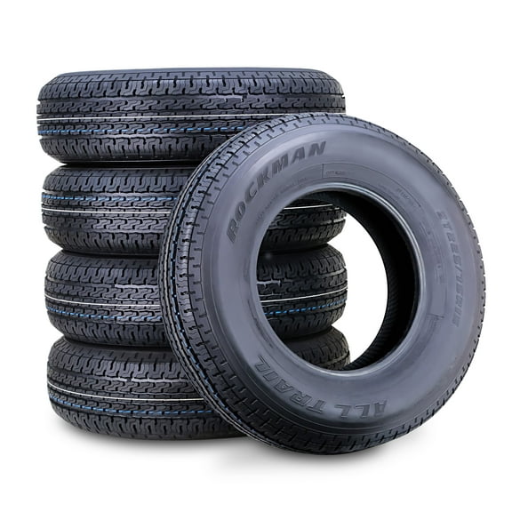 ROCKMAN Trailer Tire ST225/75R15 10-Ply Load Range E 117M Steel Belted Radial 11168, Set5