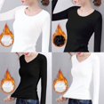 thumbnail image 2 of Ropa interior térmica de manga larga para mujer, camiseta con forro polar suave y micropolar, capa base cálida de invierno, 2 of 5