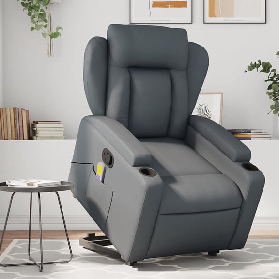 vidaXL Stand Up Massage Recliner Chair Gray