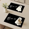 thumbnail image 5 of 6-Piece Halloween Round Placemats Set, Cute Ghost Pumpkin Bat Theme, Waterproof Insulated Table Mats for Dining, Party Decor, Home Kitchen, Holiday Table Setting (6 Pack, Round, 35cm), 5 of 6
