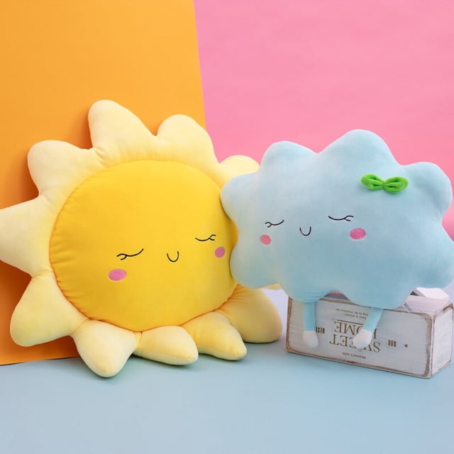 Sun Cloud Plush Pillow Stuffed Soft Creative Plush Sun Cloud Toy Car Pillow Home Decor Kids Toys heqiyong LED