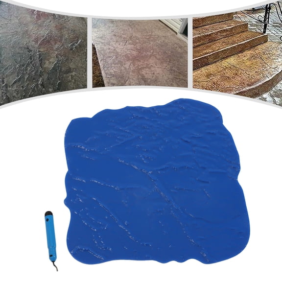 Dwellnix Seamless Concrete Slate Pattern Tool, PU Stamping Mat for Quick Driveway & Patio Imprinting, Anti-Slip Surface