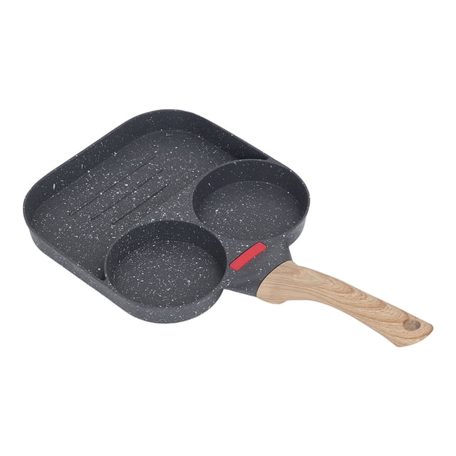 Egg Frying Pan, Pancake Frying Pan Practical Comfortable Handle For Omelettes For Ceramic Hobs 4 Holes,3 Holes
