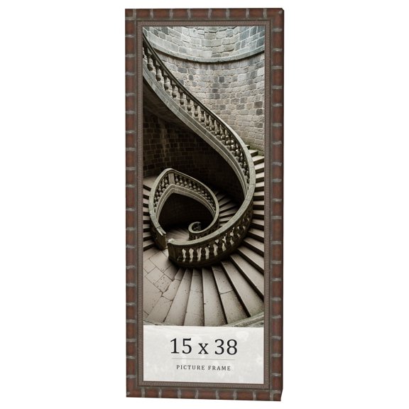 15x38 Dark Brown Bamboo Real Wood Picture Frame Width 1.5 inches | Interior Frame Depth 0.5 inches