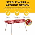 thumbnail image 4 of Christmas Elk Table Cloths for 8 Foot Rectangle Tables, Xmas Snowflakes Vintage Red Geometric Art Patio Waterproof Elastic Fitted Tablecloths, Washable Rectangular Table Cover for Camping, 4 of 8
