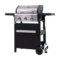 thumbnail image 6 of Segmart 3 Burner BBQ Propane Gas Grill, Stainless Steel 27,000 BTU Patio Garden Barbecue Grill with Side Tables, Hanging Basket & Thermometer, Perfect for Camping, Outdoor Cooking, 6 of 7