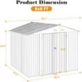 thumbnail image 2 of Outdoor Storage Shed 6x8FT, Metal Tool Shed with Lockable Doors, Waterproof & Anti-Corrosion, Vents for Airflow, Sloped Roof, Iron Garden Storage House for Backyard, Lawn, Patio - Grey, 2 of 5