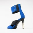 thumbnail image 3 of Cecelia New York Mirror Royal Blue Pump Gold Stiletto Heel Stretch Strap Sandals (Wild Blue, 9.5), 3 of 4