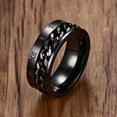 thumbnail image 4 of Anillo de acero inoxidable clásico con números romanos Sunnimix Talla 8 negra, 4 of 8
