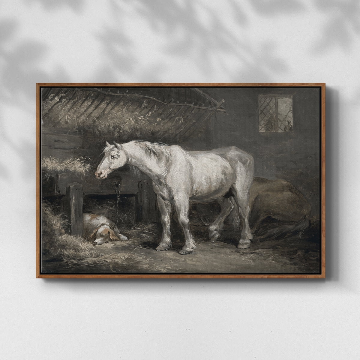 Vintage Animal Print-XLII By Wexford Home Framed in Walnut Wood Gallery Wrapped Canvas 17 in. x 25 in.