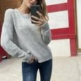 thumbnail image 4 of Black and Friday Deals 2023 Clearance under $5 JINMGG 2023 Fall Winter Plus Size Sweaters for Women Clearance,Women's Round Neck Long Sleeve Loose Sweater Plus Size Pullover Sweater, 4 of 9