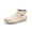 A-Beige53, variant on Women's Casual Shoes Soft Synthetic Leather Side Zip Hand Detailing High Top Flat Loafers Holiday Ankle Boots