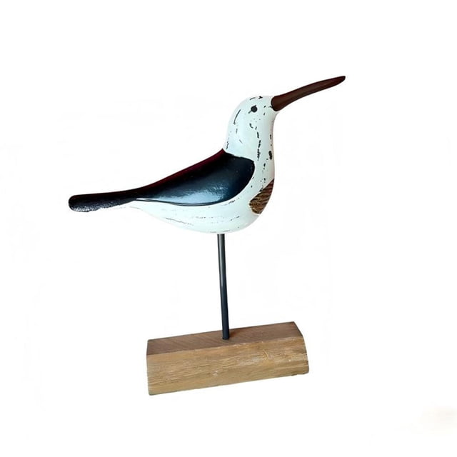 Decoración de aves marinas de madera, gaviotas de pie, decoración náutica decorativa para dormitorio, mesa de jardín, regalo de inauguración