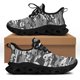 thumbnail image 1 of Yikeluo Zapatillas deportivas de malla con diseño de calaveras de azúcar para niñas, transpirables, con cordones, para mujer, calzado de plataforma para lactancia, 1 of 6