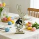 thumbnail image 1 of Wooden Decorative Piece For Easter Party Cute Bunny Riding With A Basket Animals Figurine Wooden Ornament, 1 of 7