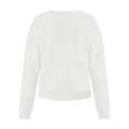 thumbnail image 4 of Suéter de cuello redondo para mujer ligera con estampado para el otoño Blanco s Zulema Sudadera de Crewneck, 4 of 6