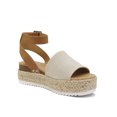 thumbnail image 2 of Soda Topic Open Toe Buckle Ankle Strap Espadrilles Flatform Wedge Casual Sandal, 2 of 5