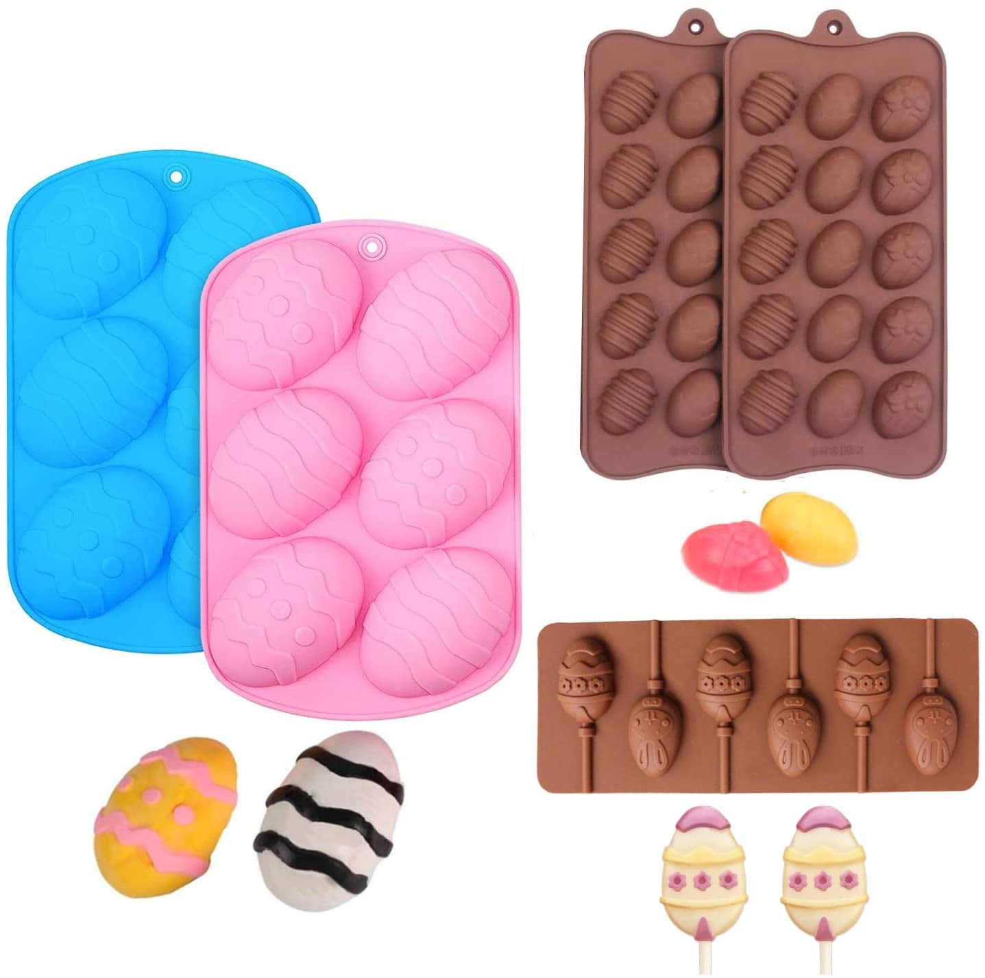 6 x Silicone Moustache Lollipop Chocolate Mould Ice Cube Jelly Lolly Valentine 