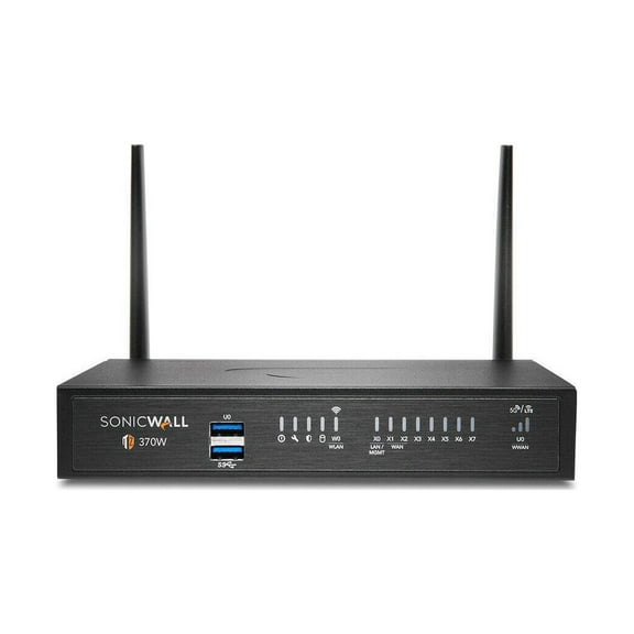 SonicWall TZ370 Network Security/Firewall Appliance - Intrusion Prevention - 8 Port - 1000Base-T - Gigabit Ethernet - 3 Gbit/s Firewall Throughput - AES (192-bit), DES, MD5, AES (256-bit), 3DES, AE...