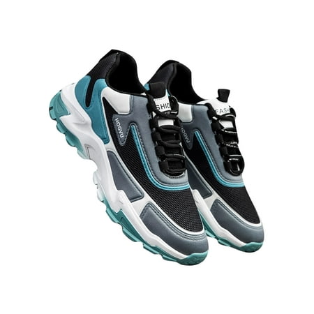 

Tenmix Men Sneakers Sport Athletic Shoes Fitness Workout Running Shoe Breathable Trainers Outdoor Anti Slip Stylish Black Blue 7.5