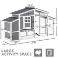 thumbnail image 3 of YODOLLA Large Wooden Chicken Coop with Nesting Boxes,  Fits 6-8 Chickens in Gray, 3 of 7