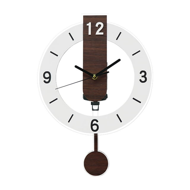 Reloj de pared acrílico decorativo silencioso sin tictac redondo nórdico colgante reloj hogar Blanco