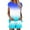 z16-Blue, variant on Women 2 Piece Outfits Sets Women's Gradient Print Two Piece Outfit V Neck Short Sleeve Top and Matching Shorts Casual Summer Set