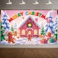 thumbnail image 4 of Pink Theme Christmas Banner Gingerbread Man Design Merry Christmas Banner Colorful Letters Gift Decor Xmas Banner for Christmas Party Indoor Decoration Family Gathering, 4 of 8