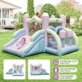 thumbnail image 5 of Costway Macron Pastel Bounce House with Slide Basketball Hoop Boxing Blower Not Included, 5 of 8