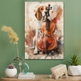 thumbnail image 2 of American Foxhound Dog Stretched Canvas Size 8x12 – Cello Theme Dog Art for Wall, American Foxhound Dog Playing Cello Wall Art, Dog Lover Canvas Decor, 2 of 5